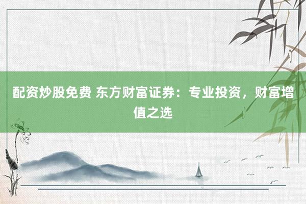 配资炒股免费 东方财富证券：专业投资，财富增值之选
