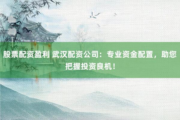 股票配资盈利 武汉配资公司：专业资金配置，助您把握投资良机！