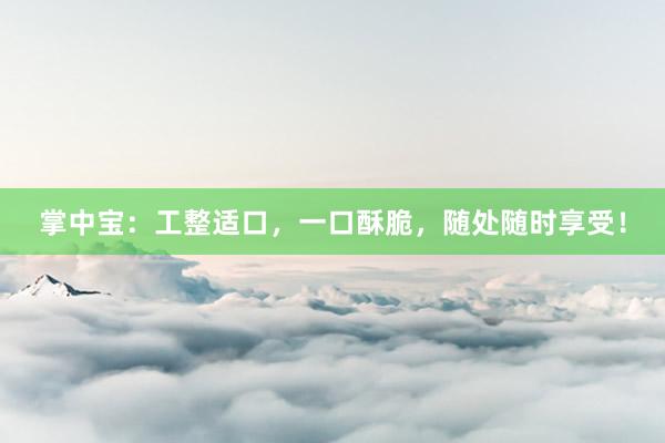 掌中宝：工整适口，一口酥脆，随处随时享受！