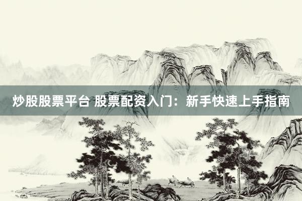炒股股票平台 股票配资入门：新手快速上手指南