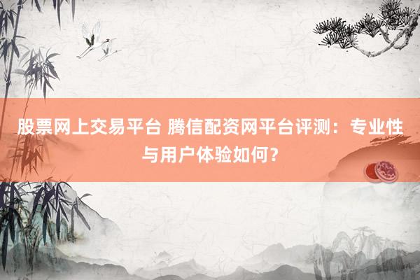 股票网上交易平台 腾信配资网平台评测：专业性与用户体验如何？