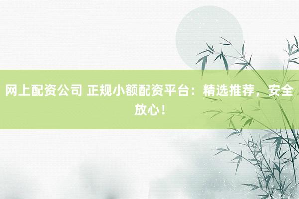 网上配资公司 正规小额配资平台：精选推荐，安全放心！